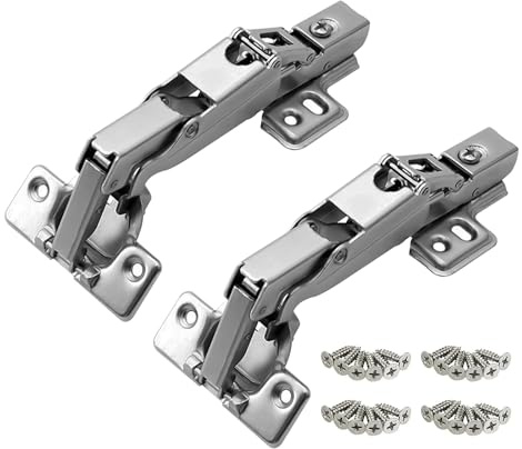 Bisagras Puertas Cocina,2pcs 165 Grado Bisagra Atornillable con Amortiguación Bisagras Cierre Suave para Puerta de Mueble Armario de Cocina Juego(18 Tornillos Incluidos)