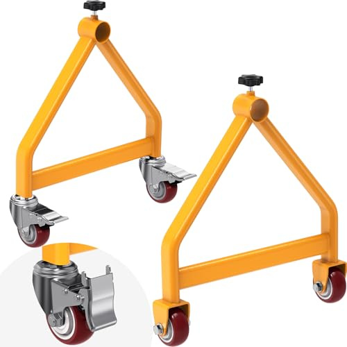 Insaga Cable Caddy for Spool with Wheels- Foldable Wire Spool Rack Holder Portable Wire Spool Reel Caddy 100lb Capacity to Keep Cables Tidy and Organized (Yellow-Wire Spool Rack)