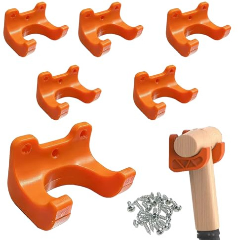 FISH DRAGATE 6 pcs ganchos de garaje,gancho para herramientas de jardín, colgar ganchos,doble gancho con tornillos, soporte de herramientas,para almacén, garaje, cobertizo