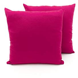 BIANCHERIAWEB Coppia Cuscini Arredo Imbottiti Tessuto Ottoman in Tinta Unita Colore Fucsia 30 40x40 Fuxia 30