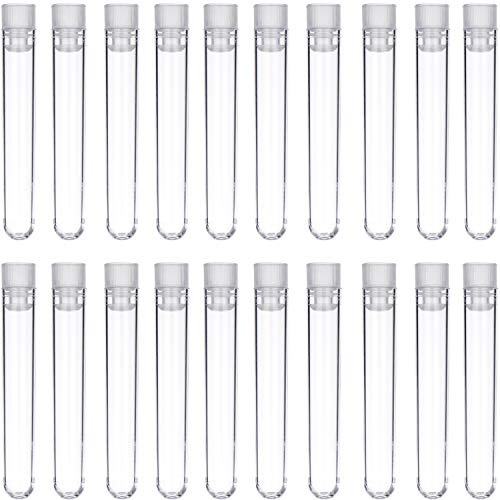 50 Pieces Clear Plastic Test Tubes 12 by 75 mm with Push Caps, 5 ml