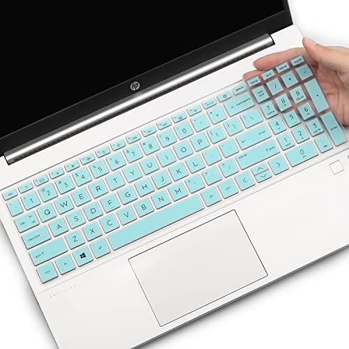 MUBUY-GOL Keyboard Cover for HP Pavilion/HP Laptop 15-inch & 17.3-inch, Hotblue, Silicone, Waterproof