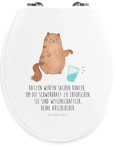 Mr. & Mrs. Panda Motiv WC Sitz Katze Wasserglas - Geschenk, Katzen, Cat, Katzendeko, Klobrille, Kater, Toilettendeckel, Klodeckel, Katzenliebhaber,