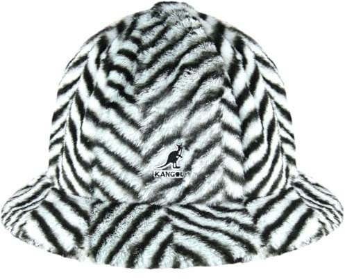 Kangol Faux Fur Stripe Casual Stoffhut Glockenhut Damen - mit Futter Winter Herbst-Winter - M (56-57 cm) grau