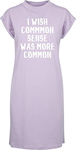Hippowarehouse I Wish Common Sense was More Common t-Shirt Dress Women's Adults Nightie Nightdress Lilac