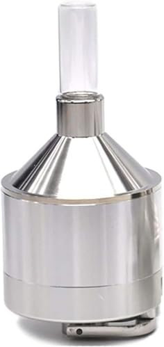CHARLIE'S ROCKET PARTY ACCESSORIES Charlie's Rocket - Macinino in metallo per erbe aromatiche e polvere, imbuto con bottiglia di vetro per tabacco da fiuto