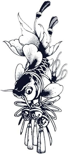 Jugo De Hierbas Koi Tatuaje Pegatina Carpa Borla Japonés Antiguo Tatuaje Temporal