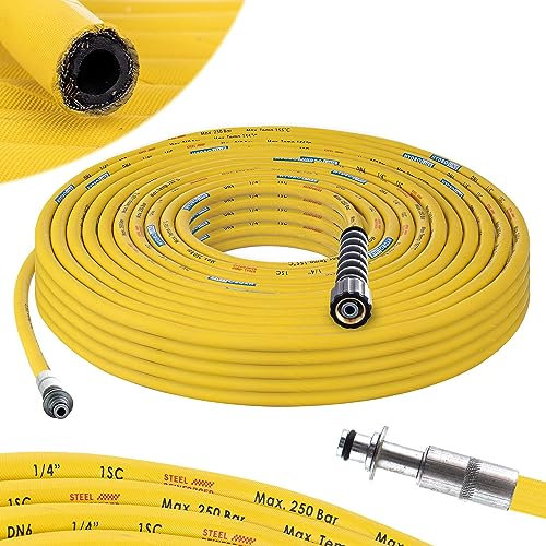 Hochdruckreiniger-Schlauchrohr – Kärcher 10mm Stecker Ersatz GELB – 10 m 250 bar DN6 Profi M22 x 1,5 Hochdruckschlauch kompatibel mit Kärcher HD HDS – 10 mm Stecker