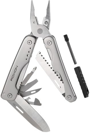 ROXON S803E Elite - Update D2 Messer Multitool Zange mit 20 Funktionen Survival EDC Tool mit Flint Rod, Outdoor Essential