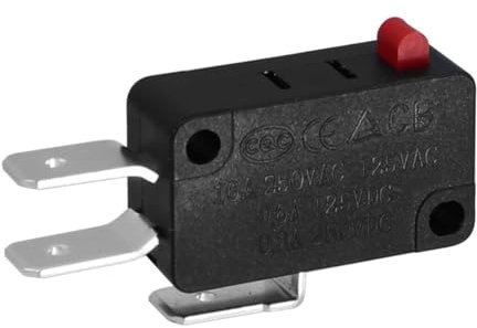 WITTKOWARE KW3-16A-B Mikroschalter, 28mm, 16A, 250V~, 1 Wechsler, 6,3mm Flachstecker, ohne Zusatzbetätiger