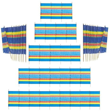 Wadan 5 Pole Blue Windbreak | Extra Tall 5ft x 9ft | Colorful Wind Break for Camping, Caravan, Festival and Beach | Windbreaker Sun Shelter Garden Screen