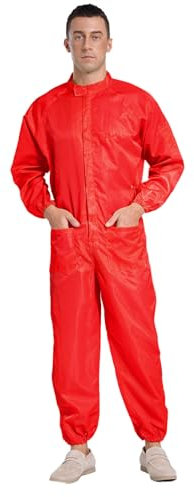 Rswnyirn Herren Einteiler Arbeitskleidung Arbeitsoverall Langarm Maleranzug Coverall Blaumann Chemie Handwerker Werkstatt Uniform Outfits Orange L