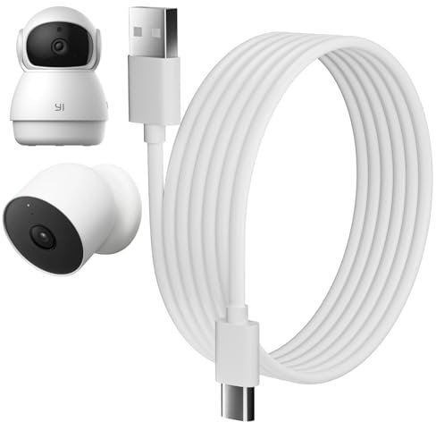 pluX 5m/16FT Micro USB Cable for WyzeCam, USB A to Micro USB Power Cable for Ring Indoor Camera (2nd Gen) Extension Cord for XIAOMI Mi 360° Camera/YI/Cloud/Nest/Furbo Dog Cam