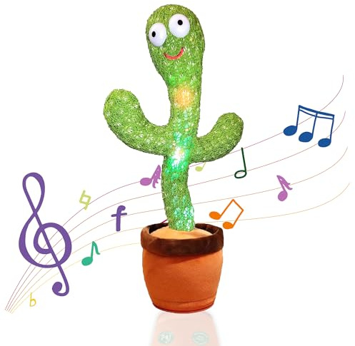 Dancing Cactus Plush Toy, Singing Cactus, Plush Interactive Baby Toy with Voice Recording Repeat What You Say, Talking Cactus Toy for Kids & Home Decoration, Educational Toys, Voice Recorder
