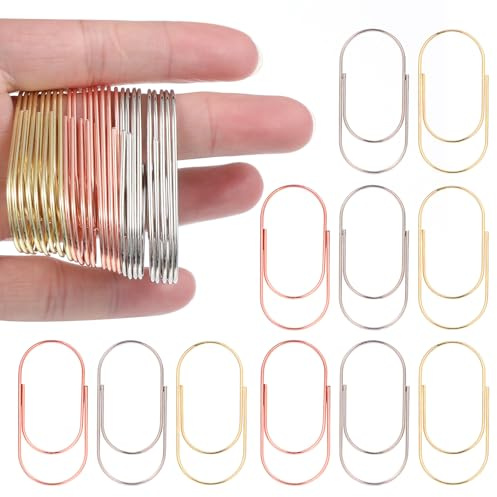30 PCS Large Paper Clips 3 Colors Big Jumbo Paperclips Huge Paper Clips Smooth Non Skid Multicolored Mega Giant Colored for Office School Document Organizing Supply