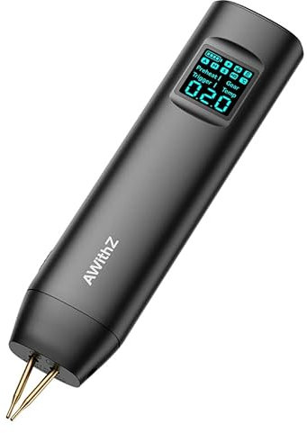 Akku Punktschweißgerät,AWithZ Punktschweißgerät HD2,mit Ersatzschweißnadel, 99 Stufen, LCD-Display zum Selbermachen und Herstellen von Akkupacks