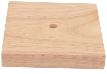 Cabilock 2 Pièces Base De Lampe Bois Massif Pied De Lampe De Table Carré Lot Avec Pré-percés