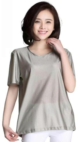 BDXZJ T-Shirt Fibre Argentée Anti-Rayonnement Vêtements Anti-Radiations Haut De Maternité 5G Blindage Rayonnement Vêtements De Grossesse Téléphone Portable, WiFi, Ordinateur, Blindage TV EMF L