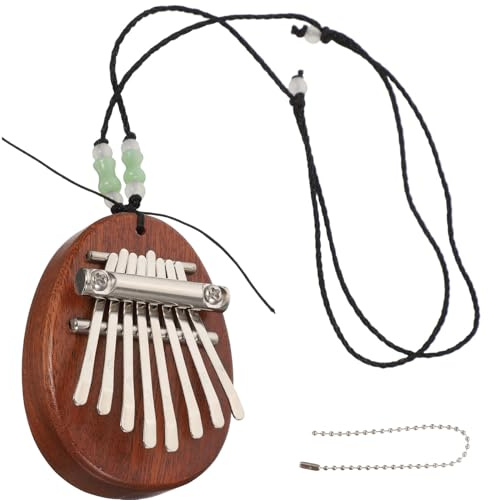PRETYZOOM Piano de Pulgar Mini Kalimba de Madera con 8 Teclas y Cuerda Colgante, Instrumento Musical Ligero y Adecuado para Principiantes