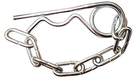 R Clip and Chain, 6mm, Suitable for Ifor Williams Trailers Jockey Wheels, Universal,