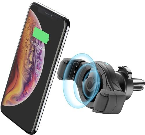 cellularline | Spin Air Roll - Universale Wireless | Smartphonehalterung für das Auto mit kabelloser Aufladung - Angriff auf Lüftungsschlitze - 360-Grad-Drehung