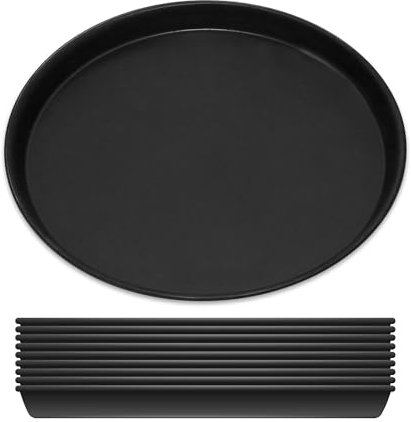 GRÄWE 10er Set Pizza Backblech Ø 24 cm, rund, Pizzablech aus Blaublech, hitzebeständig bis 400 °C, unbeschichtet, Made in Germany