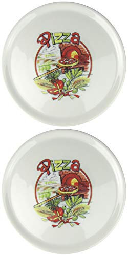 Saturnia Plato para pizza con decoración, 2 unidades, horno de pizza de 31 cm de diámetro