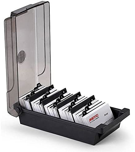 tooloflife 500 Karten KapazitätBüro-Schreibtisch-Visitenkarten-Organizer Karteikasten mit Trennzeichen und Buchstabenetikett A-Z (Visitenkarte nicht im Lieferumfang enthalten)