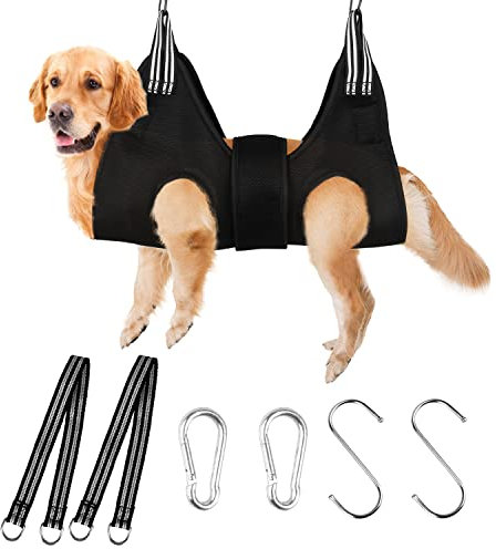 Hundepflege Hängematte Set für Hunde und Katze, Neu Aufgerüstet Hängematten Geschirr für Nageltrimmen, Haustierpflege Hängematte Nagelschneidehelfer Ohren/Augenpflege Helfer für kleine große Haustiere