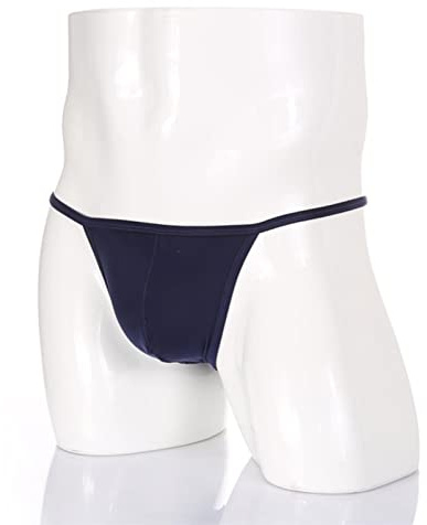 Hommes String sous-Vêtements Hommes Sexy Mini Slips Bikini Slip T-Back Homme U Culotte Convexe Hombre Ultra Mince-Saphir,L