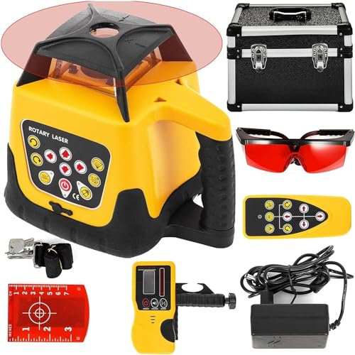 MAHWER Utensili elettrici a Livello Laser Rotante con Raggio Rosso autolivellante Verticale Orizzontale a Linea Trasversale