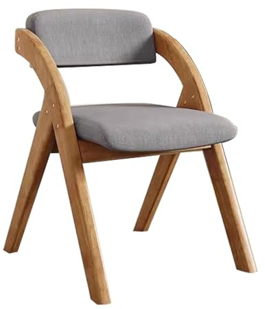 WRYSQBHJYB Chaise Pliante en Bois Massif, Chaises Pliantes Rembourrées, Chaise Bois, Confortables et Respirantes pour Intérieur/extérieur/Salle À Manger(Gray)