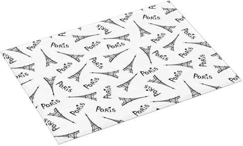 Alfombrillas grandes para secar platos para encimera de cocina, 18 x 24 pulgadas, absorbente de la Torre Eiffel de París, tapete de secado para encimera de cocina, tapete de microfibra con lazo para