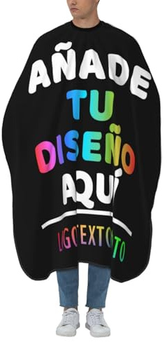 Capa Peluqueria Personalizada con Foto Texto o Logo – Capa Barbero Personalizado Profesional Impermeable Antiestática – Bata Peluquería regalo Personalizado Unisex para Corte de Pelo en Casa o Salón