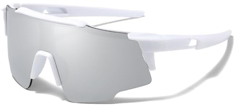LOJUDI Gafas de sol deportivas para niños y niñas, gafas de sol de ciclismo para niños con protección UV400, Espejo plateado