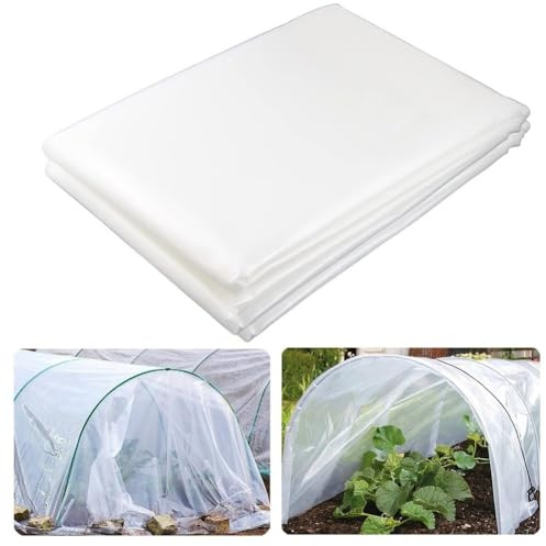 FUBESK Film de serre isolant en polyéthylène transparent pour jardin, 2 x 3 m, 2 x 4 m, 3 x 4 m