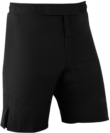 ROAR Kids Mixed Martial Arts MMA Short BJJ Training Muay Thai Workout (Black, Y-Small)