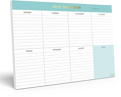 Sweetzer & Orange Weekly To Do List Pad. Gold Foil Weekly Planner Notepad with Daily Agenda Squares. 7x10” Day Scheduler 2026 - Student Organizer, Work Scheduler, and Checklist Note Pad.