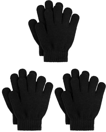 Cooraby 3 Pairs Kids Winter Gloves Thick Warm Toddler Gloves for Boys Girls