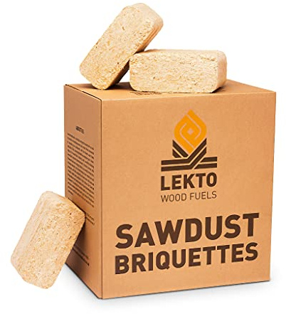 Lekto Woodfuels Sawdust Briquettes - 8 x 17kg (160 Briquettes), High Heat Burn | Ideal for Wood Burners, Log Stoves, Ovens, Fire Pits & Fireplace | Eco & Low Moisture 9% | Easy to Light Hardwood Birch