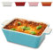 Praknu Auflaufform aus Keramik für 2 Personen - Für Lasagne, Tiramisu & Auflauf - Extra Hoher Rand - Eckig - Blau