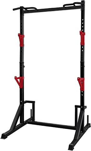 CANPA Multifunction Power Rack with Pull up Bar, Heavy Capacity and Adjustable Squat Stand Rack for Home Gym Equipment, Power Rack Cage (Black)