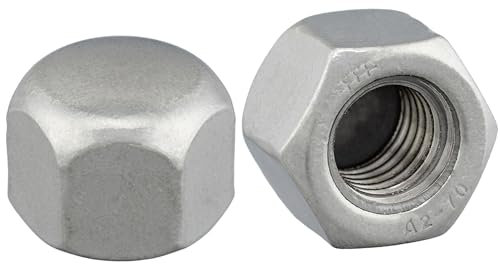 Hutmutter niedrige Form nach DIN 917, Edelstahl A2 V2A Sechskant-Hutmutter M5 25 Stück