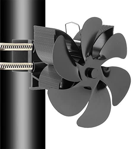 Ventiladores para Chimeneas, Ventilador de Estufa con 6 Palas, Ventilador Estufa Leña para Estufas de Pellets ROSPRETTY para estufa de gas/pellet/madera/quemador de leña