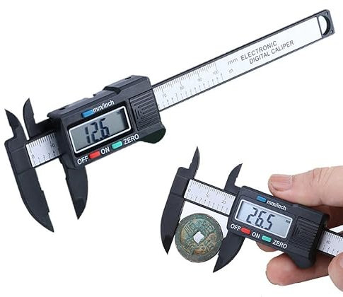 Calibre Digital, Pantalla de 0-150 mm Calibrador Digital LCD Vernier Electronico Vernier Caliper Calibrador de Plástico Medición del Diámetro Interno (con batería Gratis)