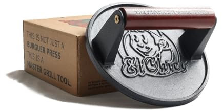 Pressa per Hamburger speciale Smasher XL in Ghisa - per smash burger, cotolette, petti e pancetta - lo strumento dei master BBQ BBQ - materiale resistente e antiaderente