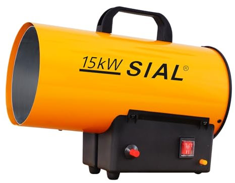 SIAL 15kW Heizkanone Gasheizgebläse Gasheizer Heißluftgebläse Bauheizer Bautrockner Heizgerät Heizstrahler Mit Überhitzungsschutz