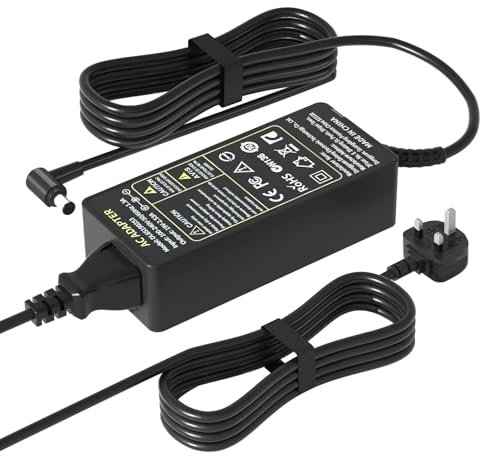 Cabuty 19V DC Charger Compatible with LG Monitor Electronics 32 27 24 23 22 20 19 LCD LED HD TV Monitor Widescreen Power Adapter Cord