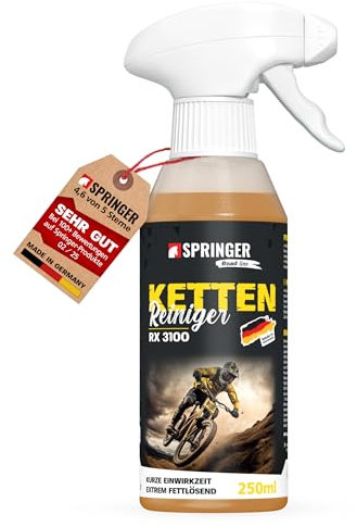 SPRINGER RX3100 - - Kettenreiniger 250 ml - - Made in Germany - - Fahrrad Antriebsreiniger mit starker Reinigungskraft - - Schutz vor Rost & Verschleiß - - Schonendes Fahrradketten-Spray