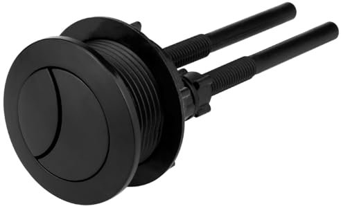 Repuesto de botón de descarga de inodoro negro, botón superior de descarga de inodoro de doble presión, para reparación de tanque de agua de inodoros de baño (S)